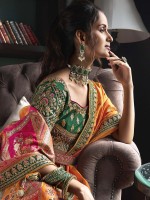 Multicolor Banarasi Silk Bridal Lehenga Choli